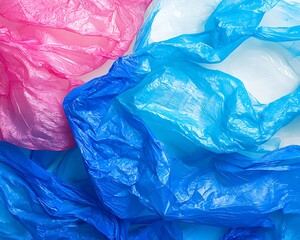 Colorful Plastic Bags Texture Background.
