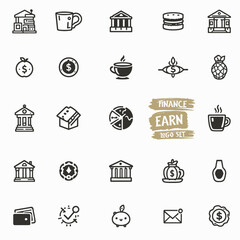 Finance and Business  VECTOR Icons Collection.  outline design icon set. VECTOR ICON