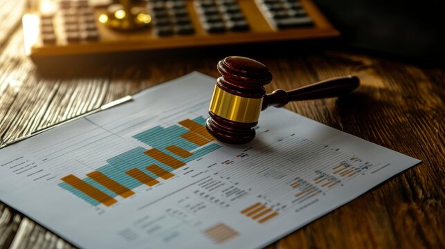 In the realm of legal complexities and financial scrutiny, a solemn gavel rests upon charts, where data dances with the weight of decisions The graph, a silent witness to the ebb and flow of