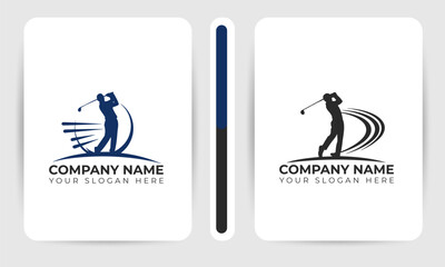 Golf Championship Logo Design with Player Silhouette