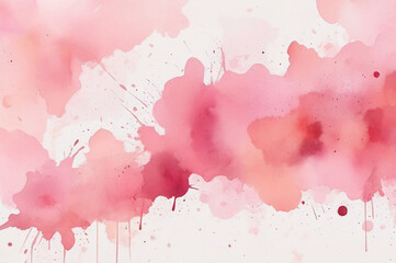 A soft, pink watercolor background with splatters and blots of paint, creating a dreamy, abstract text