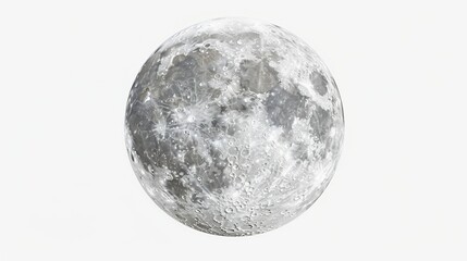 Naklejka premium Detailed White Moon Sphere with Craters and Surface Textures on Transparent Background in PNG Style. Perfect for Space, Astronomy, and Celestial Designs.