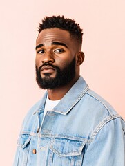 Fototapeta premium Rugged South African Man with Beard and Strong Jawline
