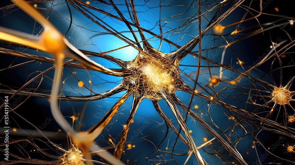 Poster abstract futuristic digital backdrop featuring interconnected neural network elements