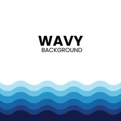 Wavy Background Simple Vector Gradient Blue Hand Draw