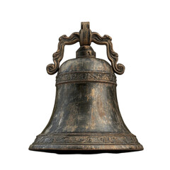 Fototapeta premium Antique bronze bell intricate details weathered charm