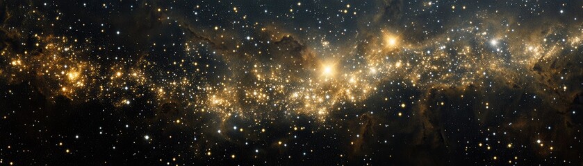 Fototapeta premium A captivating artificial image showcasing a vibrant cluster of stars twinkling against a deep, dark sky, with varying sizes and brightness, creating a mesmerizing celestial scene.