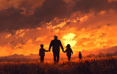 Fototapeta premium Happy Father's Day, AI-Generated Tributes to Celebrate Dad.