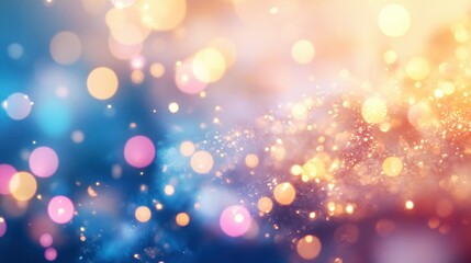 Abstract image of illuminated bubbles and shimmering particles
