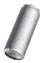 Condensation aluminum drink can isolated on white background