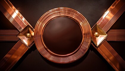 Background with retro copper and gold accents on a dark backdrop &ndash; Subtle elegance in a vintage style.
