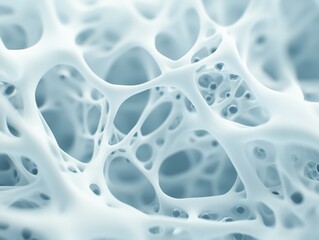 A highly detailed scientific visualization of the rough endoplasmic reticulum (ER), showcasing its intricate membrane network and ribosome-studded surface.