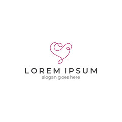 Heart or love logo with linear concept