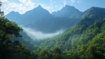 Obraz premium mountain landscape with clouds