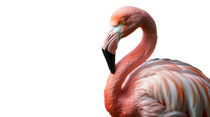 Fototapeta premium pink flamingo isolated on white background