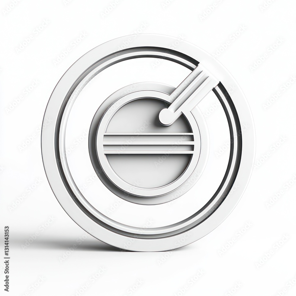 Poster 3d line icon symbolizing loading process for data on white background.