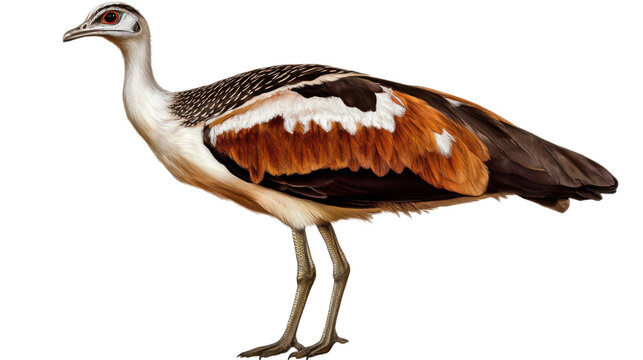 close up of a Great indian bustard isolated