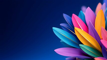 Abstract Fractal Design with Vibrant Multicolored Leaves