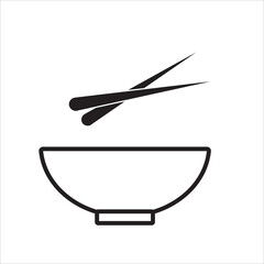 Ramen bowl and chopsticks icon