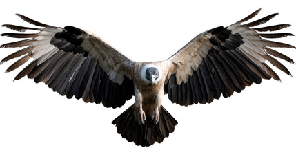 Obraz premium Vulture flying in the air with beautiful wings spread on transparent background.