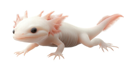 Axolotl red dragon isolated on white background