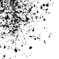 Abstract Black and White Chaos Exploding Geometric Forms