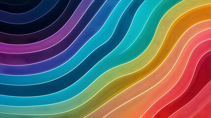 Obraz premium Vivid Multicolor Abstract Background With Wavy Stripes And Granular Texture In Rainbow Gradient