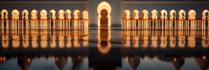 Golden Symmetrical Architectural Detail Elegant Building Design