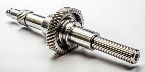 Close-up Aerial Macro Shot of Flexible Shaft on Solid Background - Industrial Engineering Stock Photo