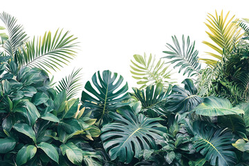 Lush Tropical Greenery: A Vibrant Display of Exotic Foliage