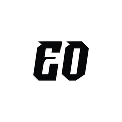 EO monogram logo design letter text name symbol monochrome logotype alphabet character simple logo
