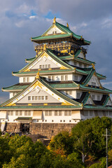 Obraz premium Osaka Castle at sunset, Japan