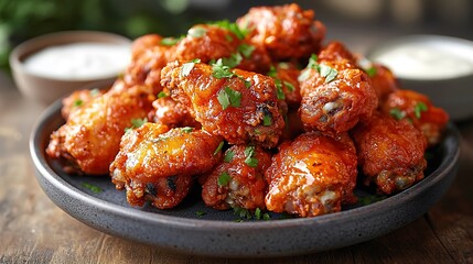 Fototapeta premium Beautiful fried chicken dish ready to serve looks delicious