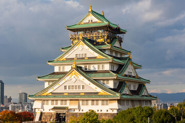 Osaka Castle at sunset, Japan