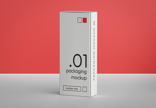 Vertical Packaging Box Mockup