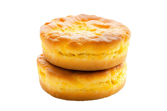 Paraguayan sopa paraguaya cornbread isolated on transparent white background
