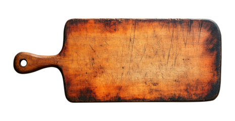Rustic wooden chopping board perfect for culinary presentation and kitchen designs against a white or transparent background, chopping board png image
