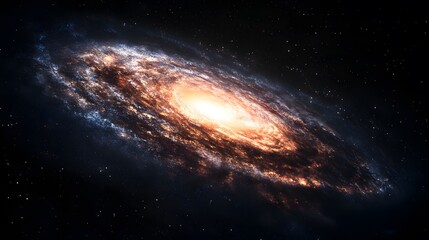 Fototapeta premium A mesmerizing galaxy in deep space, filled with vibrant colors, nebula clouds, and twinkling stars, isolated on black