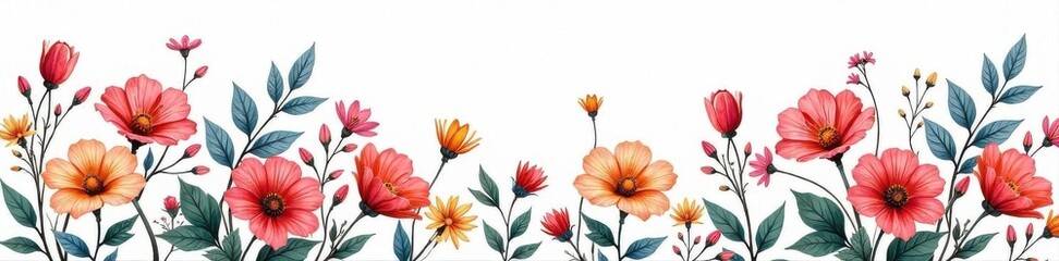 Elegant single-line drawing of a lush flower bouquet , bouquet, graceful