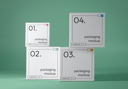Square Boxes Mockup