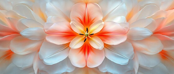 Symmetrical Peach Tulip Petals