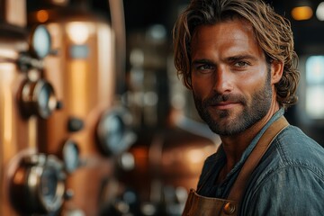 Obraz premium Man in distillery