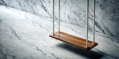 Obraz premium Fitness Equipment: High-Angle Swing Trainer on Marble Background - Copy Space