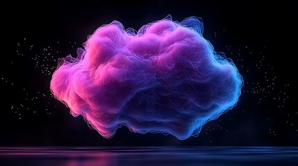 Vibrant Abstract Cloud in Purple and Blue
