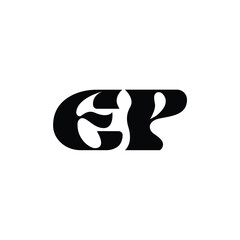 Fototapeta premium EP monogram logo design letter text name symbol monochrome logotype alphabet character simple logo