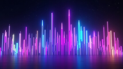 Vibrant Neon Cityscape Visualization
