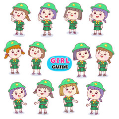 Little Boy Scout Character Vector.