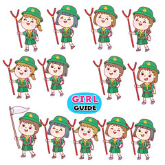 Little Boy Scout Character Vector.
