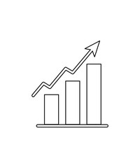 Business analysis chart icon in thin outline
