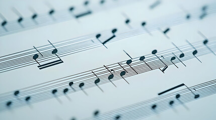 Fototapeta premium Close Up View Of Printed Music Notes On A Sheet With A Shallow Depth Of Field And Soft Blur Effect